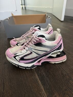 Balenciaga Pink, White & Black Athletic Sneakers